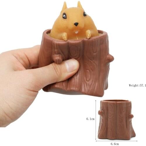 Funny Squirrel Keychain Stress Relief Toy Ornaments Decompression Sensory Unzip for Women Men Children Gifts