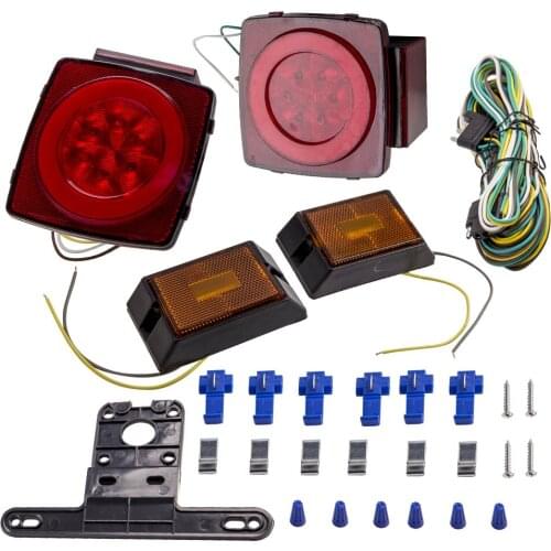 Rear LED Submersible Trailer Truck Boat Marker Tail Light Upgrade Kit Waterproof