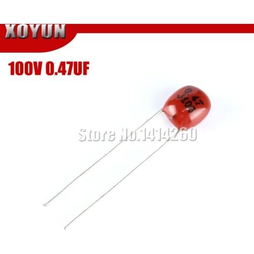 10PCS 100V474J 0.47UF 5% Pitch 5mm 470nf 474 100V CBB Polypropylene film capacitor