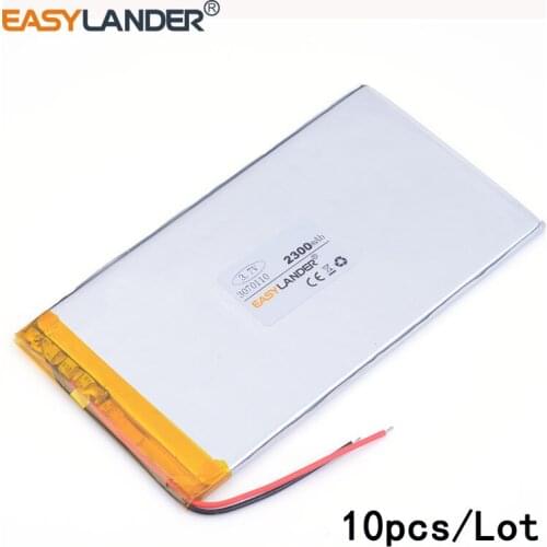 10pcs /Lot 2300mAH 3070110 lithium Li ion polymer rechargeable battery for tablet pc battery E-book tablet pc power bank