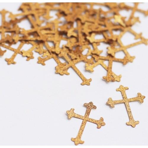 100 pcs Baptism Decorations Cross Confetti Cross Table Confetti Glitter Confetti Christening Confetti c21