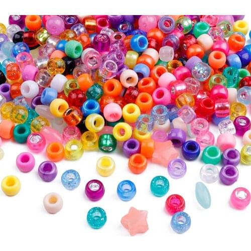 100Pcs/Lot Mix Color 6x9mm Acrylic Tube 4mm Big Hole Spacer Beads For Jewelry Making DIY Jewelry Accessories For Handicrafts