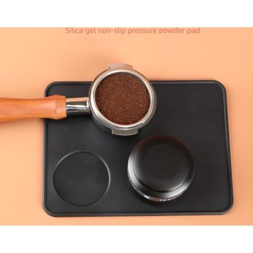 2 Pcs Silicone Coffee Tamper Mats 58mm Espresso Maker Support Base Square Non-Slip Corner Pads Coffee Appliance Storage Cushion