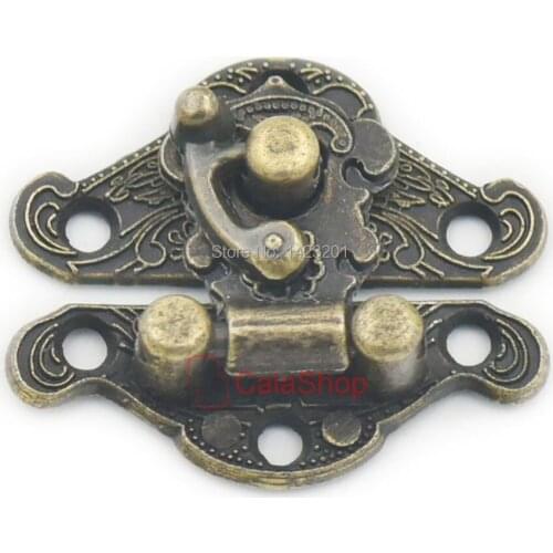 5 pcs / Lot Box Latch Hook Lock Catch Cabinet Wooden 65mm x 52mm Trunk Suitcase Decorative Jewelry Gift Hasp Furniture Screws