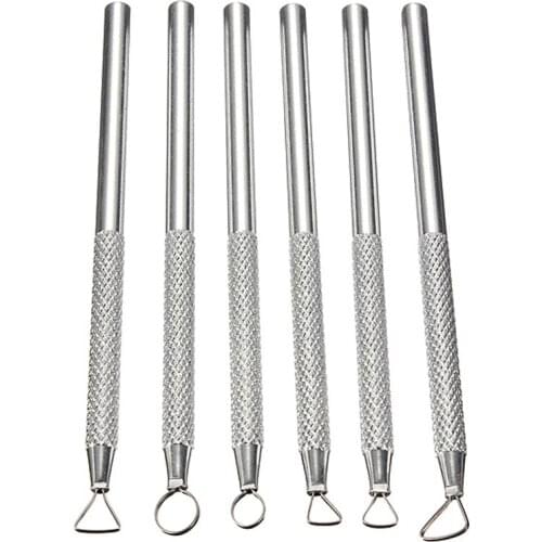 6PCS Polymer Clay Tools Pottery Ceramics Soap Sculpting Tool Set Pottery Clay Sculpture Caving Scraper Cake Modelling Tool D3045