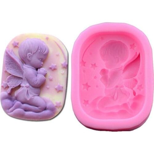 Angel Baby Shaped 3D Silicone Press Mold Cake Decoration Fondant Mold Food Grade Silicone Mould de Pastel