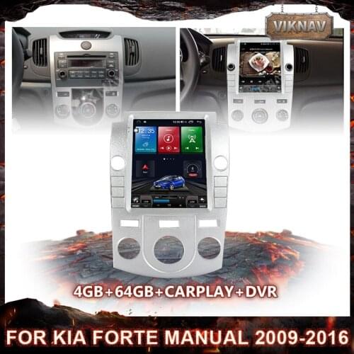 Android 10.0 For KIA Forte manual 2009-2016 Car Radio Multimedia Video Player GPS Navigation Stereo BT Wifi 2Din Vertical Screen