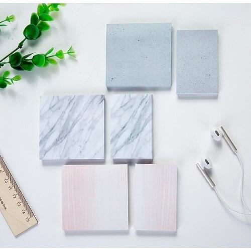 1PC(75 sheets) Marble Printed Notepad Self Adhesive Paper Memo Pad Sticky Note Bookmark To Do List Note Pad School Office Supply