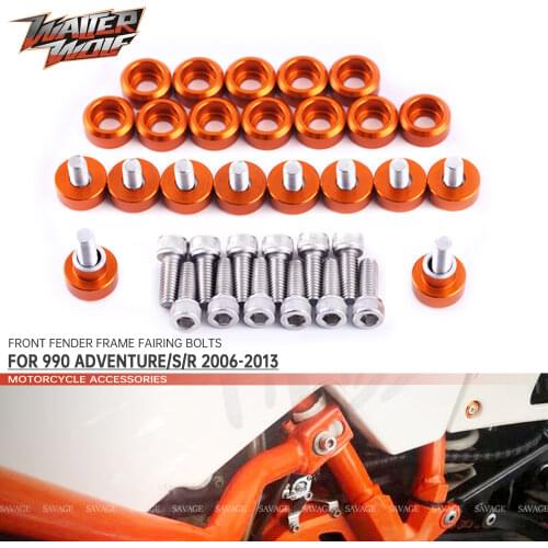 22pcs M6 Screws Fender Frame Bolts For 990 ADVENTURE/S/R 2006-2013 Motorcycle Accessories Fender Frame Fairing Windshield