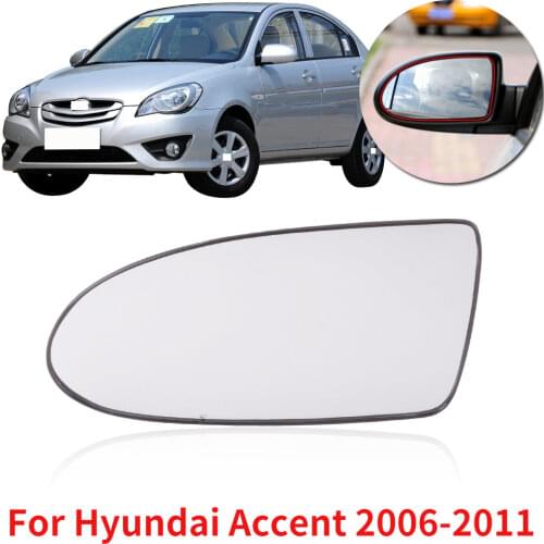 CAPQX For Hyundai Accent 2006 2007 2008 2009-2011 No Heating Outside Rearview Mirror Glass Side Rear View Mirror Lens Manual