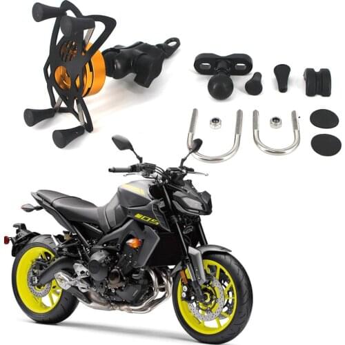 For Yamaha MT07 MT09 MT-07 09 Motorcycle Motor Bike Phone Holder Mounting Bracket 360°Rotation Adjustable For iPhone 11 Pro Max