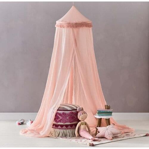 Kids Baby Bedding Dome Hanging Canopy Cotton Mosquito Net Bedcover Curtain For Baby Child Outdoor Tent
