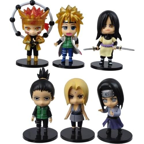 6 Pcs/Set PVC Uzumaki Naruto Shippuden Anime Action Figure Tsunade Orochimaru Model Naruto Statue Collectible Toy For Boys Gift