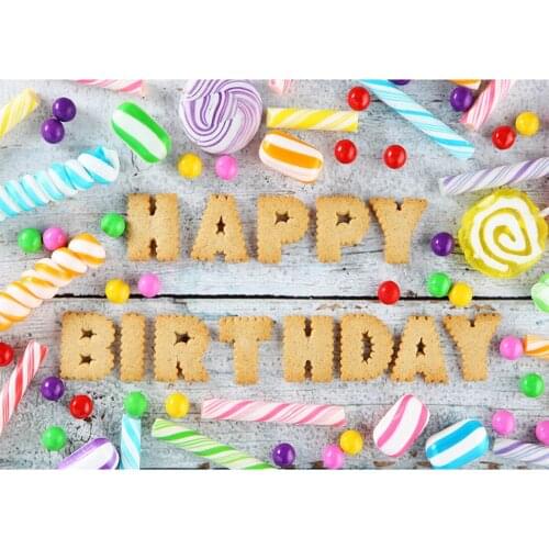 Candies Decorations Photographic Backgrounds Vinyl Cloth Photo Shootings Backdrops for Baby Children Birthday Party Photo