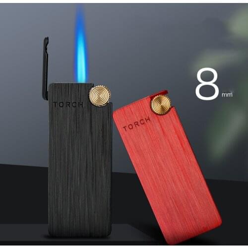 Gas Lighter Butane Turbo Jet Lighter Cigar Cigarettes Windporoof Lighters 2020 Ultra-thin Metal Lighters Smoking Accessories