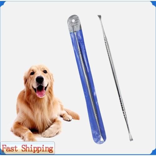 Pet Double Head Stainless Steel Teeth Cleaning Tool Cats And Dogs Mouth Cleaning Tartar Cleaning Tooth Stain Cleaner