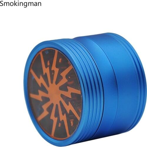 New style smoke grinder Aluminum alloy four-layer unique appearance Metal smoke grinder 63mm diameter smoke grinder