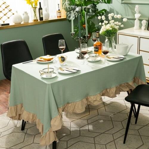 Hotel Household Square Decorative Cover Towel Tablecloth European Fashion Ruffled Coffee Table TV Cabinet Washable Tablecloth
