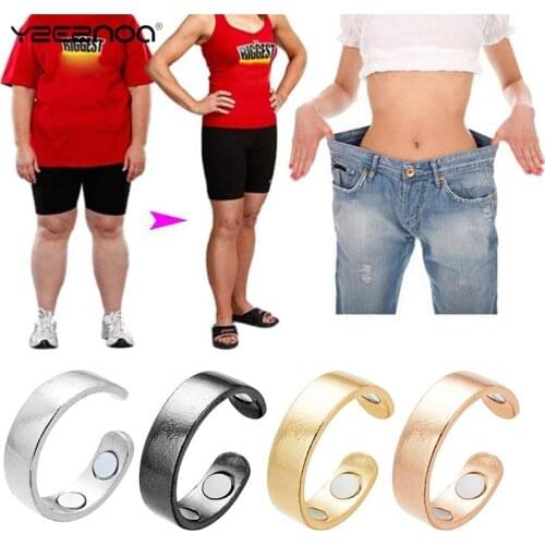 Unisex Fitness Lose Weight Fat Burning Fashion Ring Magnetic Opening Adjustable Ring Magnetic Slimming Ring Weight Loss Care