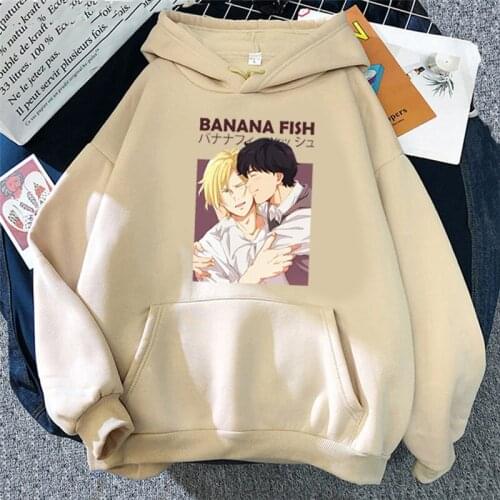 Banana Fish Casual Men Hoodies 2021 Autumn Fashion Manga Long Sleeve Ropa Hombre Cartoon Graphic Cotton Hip Hop Pullovers Male