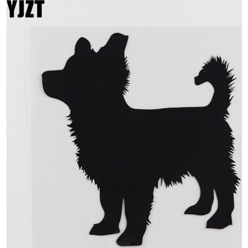 YJZT 13.3CMX14.4CM Decal Pomeranian Dog Pet Silhouette Vinyl Car Sticker Black/Silver 8A-0126
