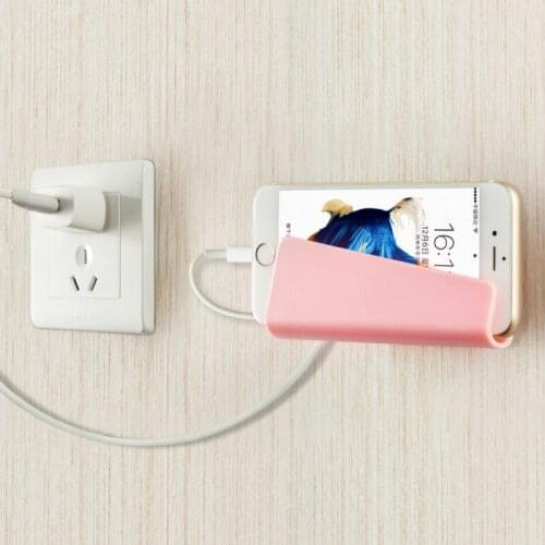 Mobile Phone Holder Wall Charging Stand with 3M Adhesive for iPhone 8 X 7 plus Samsung Galaxy S9 Universal Tablet Mount Holder