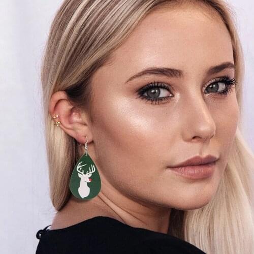 New Christmas Earrings Dangle Drop Earrings Pu Leather Earrings For Women Jewelry Women Gifts Christmas Gift Jewelry