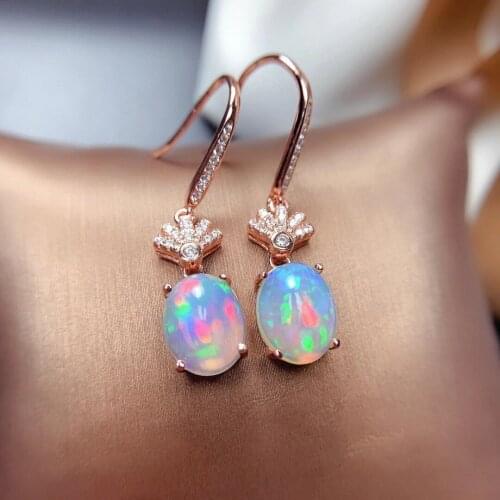 New Design OPal Earring 100% Natural And Real Opal Earring 925 Sterling Silver Fahshion Opal Earring
