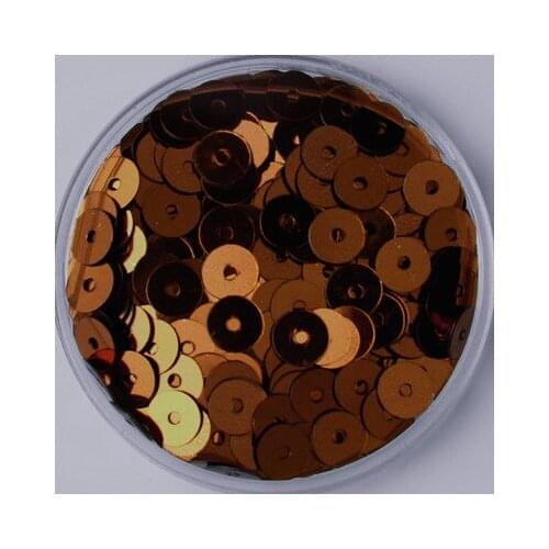 1500pcs 10mm Round Sequins PVC Flat Paillette Middle Hole Sewing,Wedding Craft,Women Kids DIY Garment Accessory Coffee Brown
