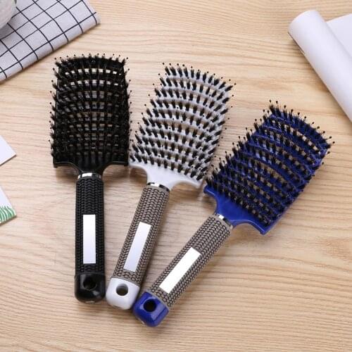 Girls Hair Scalp Massage Comb Hairbrush Bristle Nylon Women Wet Curly Detangle Hair Brush for Salon Hairdressing Styling Tools