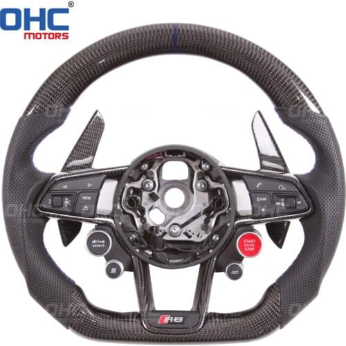 100% Real Carbon Fiber Steering Wheel compatible for A1 A2 A3 A4 A5 S3 S4 RS3 RS4 RS5 RS6 RS7 S line Au-di R8 TT TTRS