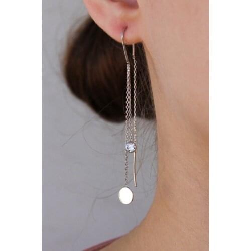 Argentum Concept-Silver Design Chain Earrings