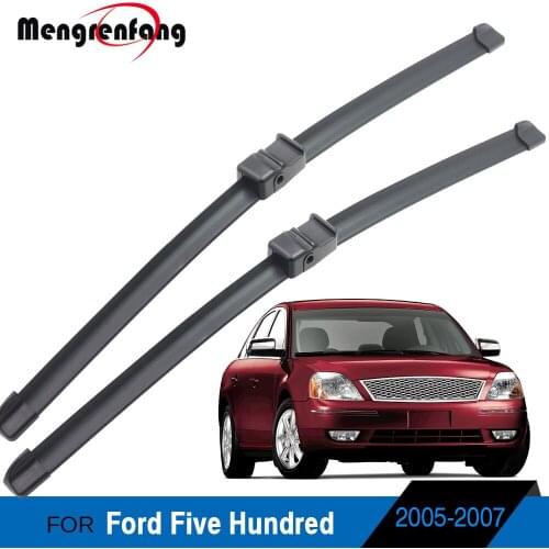 For Ford Five Hundred 2005 2006 2007 Car Front Windscreen Wiper Blades Soft Rubber Wiper Side Pin & Push Button Arms