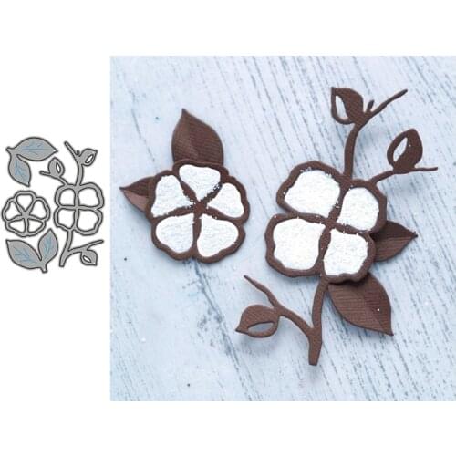 Cotton Branch Cutting Dies Stamps Dies Scrapbooking Mold Cut Childrens Handmade Tools DIY Craft Decoration Metal Cutting Dies