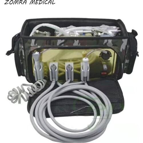 Dental equipment portable dental unit air turbine with 1pcs sryinge 1pcs suction 2pcs handpiece tube