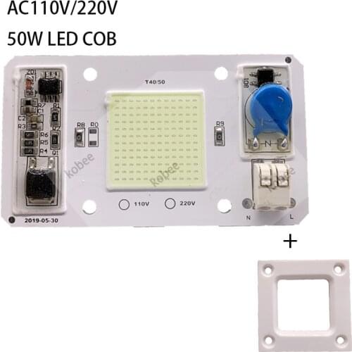 LED COB Light Chip Cool White Warm White 10000k 20000k 30000k AC 110V 220V 50W No need driver For For Fishing Aquarium Lightings