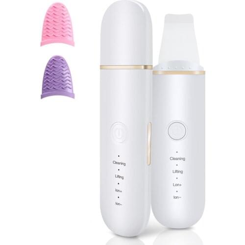 Ultrasonic Skin Scrubber Vibration Face Spatula Blackhead Remover Facial Scrubber Shovel Clean Cavitation Peeling