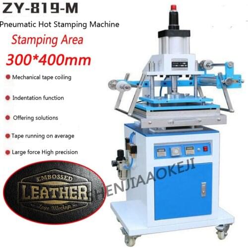 ZY-819M Pneumatic gold Hot Stamping Machine Large area 300*400MM Leather Embossing Machine Die indentation