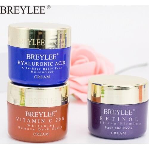 BREYLEE Hyaluronic Acid Moisturizing Vitamin C Face Cream Retinol Anti Wrinkle Whitening Acne Treatment Day Cream Skin Care 40g