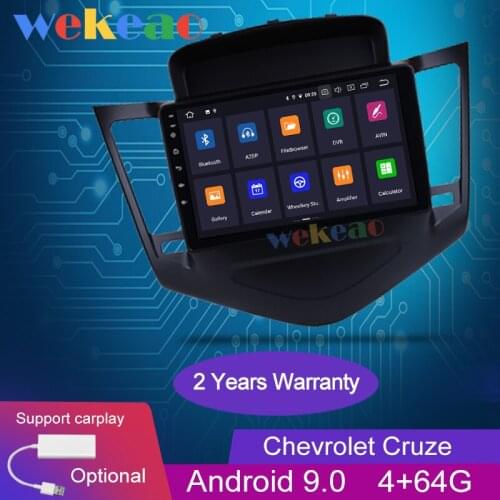 Wekeao Touch Screen 9'' 1 Din Android 9.0 Car Radio Automotivo For Chevrolet Cruze Car Dvd Player Auto GPS Navigation 2009-2014