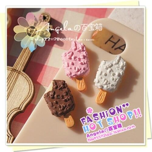 Jewelry Materials For Decoration Really So Kawaii 30pcs Mixed 11*24mm Flat Back Reisn Cabochon Cute Icecream