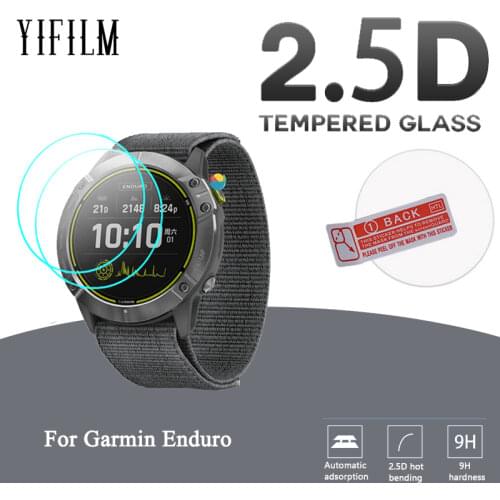 2PCS 2.5D Tempered Glass For Garmin Enduro SmartWatch Screen Protector Film For Garmin Enduro 9H Anti-Scratch Water-proof Glass