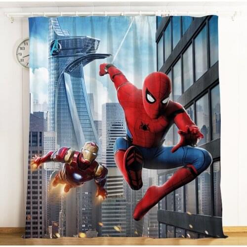 Disney Cartoon Curtain Spiderman Hero Expedition Blackout Curtain Window Valance Curtains For Living Room Bedroom Decoration