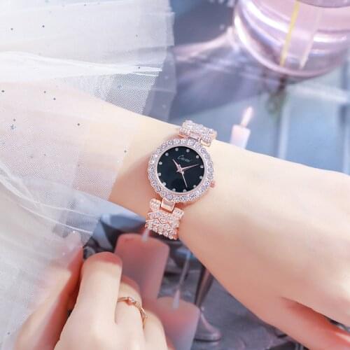 Cacaxi Women Rose Gold Leopard Watch Luxury Fashion Bling Ladies Watches Casual Female Quartz Watch Crystal Diamond Girls Clock