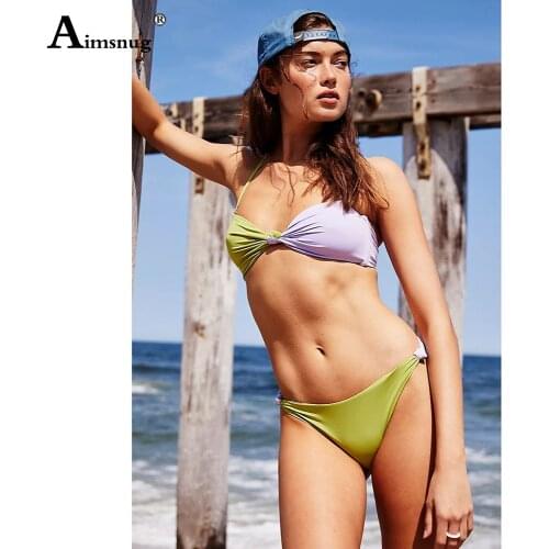 Women Bikini Sets Brazillian Push Up Swimsuits 2021 Patchwork Bathing Suits Bandage Two Pieces Swimwear Sexy Womens Clothing