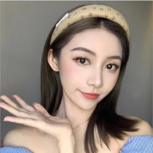 Women hairbands PU leather ostrich pattern out fashion headbands