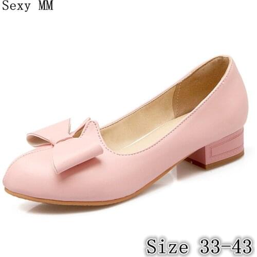 Low High Heels Women Pumps Stiletto Woman Party Wedding High Heel Shoes Kitten Heels Plus Size 33 - 40 41 42 43