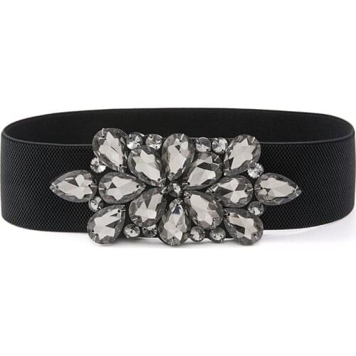 Free shipping new fashion punk elastic waist belt width women crocodile pattern leather wide strap buckle s SW251