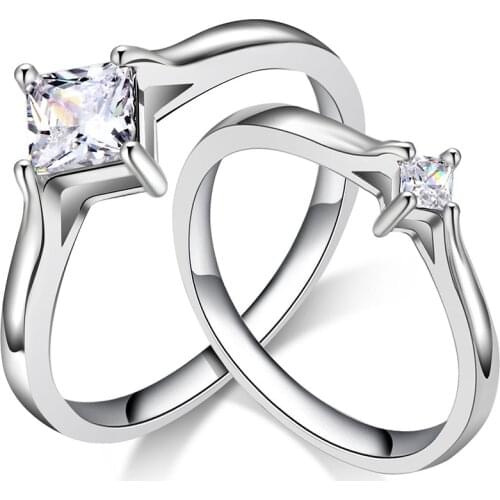 ZHOUYANG Wedding Engagement Couple Ring For Women Simple Zircon Accessories Mens Rings Wholesale Jewelry Girlfriend Gift KBR027