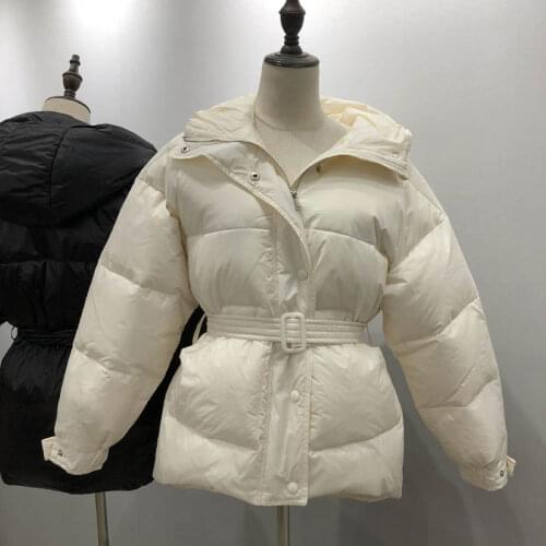 2020 Winter Coltsfoot Korean Fashion Lace Waistband Waist Hugging Cotton-Padded Clothes Womens Short Style Fashion Down Coat